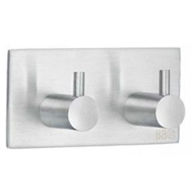 Kaksoiskoukku Smedbo B design 1106 tarrakiinnitteinen harjattu