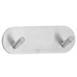 Kaksoiskoukku Beslagsboden Design Mini tarrakiinnitteinen harjattu