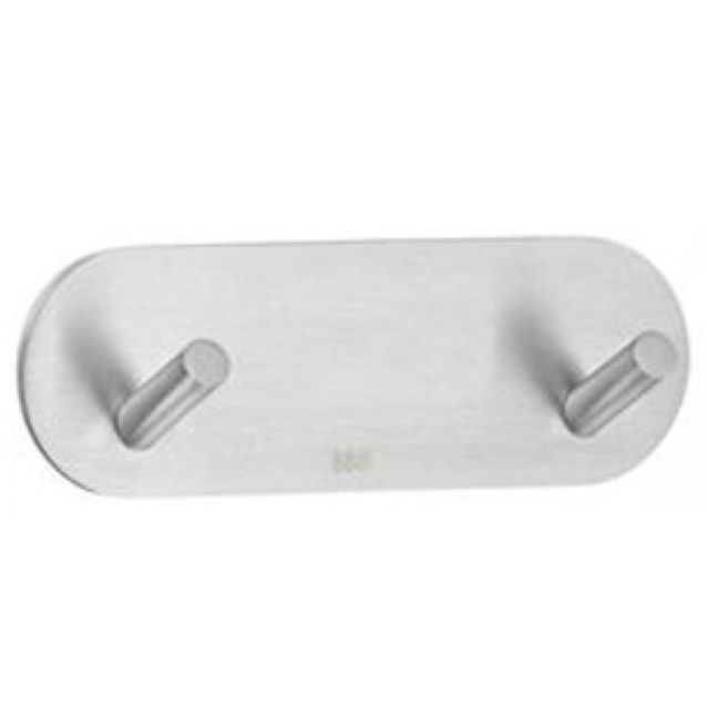 Kaksoiskoukku Smedbo mini B design tarrakiinnitteinen harjattu