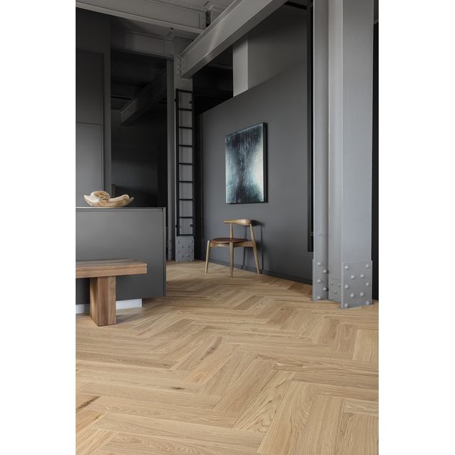 Kalanruotoparketti Tarkett Segno Tammi Blonde vaalea harjattu öljyvahattu oikea