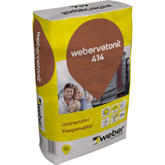 Kalkkisementtilaasti Weber Vetonit 414 Unirender 25 kg