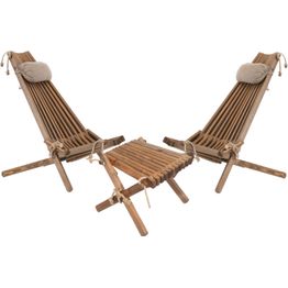 Kalusteryhmä EcoFurn, Ekotuoli 2 kpl+ niskatyyny 2 kpl+ Lilli-taso mänty ruskea