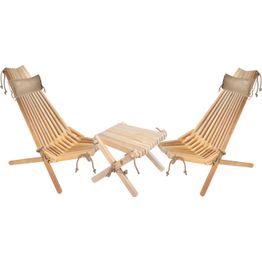 Kalusteryhmä EcoFurn, Ekotuoli 2 kpl+ niskatyyny 2 kpl+ Lilli-taso tervaleppä,natural