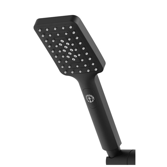 Käsisuihku Gustavsberg Square, 3 suihkutoimintoa, mattamusta