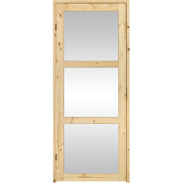 Saunan ovi Kaskipuu SLB 7-8x19 3-lasinen karkaistu pronssi karmi 92 mm