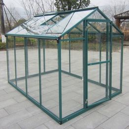 Kasvihuone AB Polar 4,3 m² turvalasit vihreä alumiinirunko