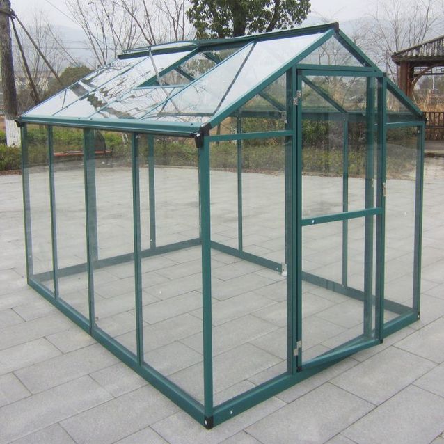 Kasvihuone AB Polar 4,3 m² turvalasit vihreä alumiinirunko
