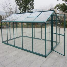 Kasvihuone AB Polar 5,7m² turvalasit vihreä alumiinirunko
