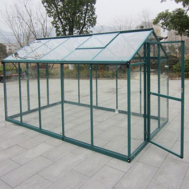 Kasvihuone AB Polar 5,7m² turvalasit vihreä alumiinirunko