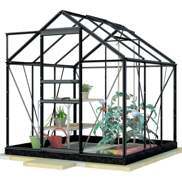 Kasvihuone Lykke 3,8 m² hybrid musta