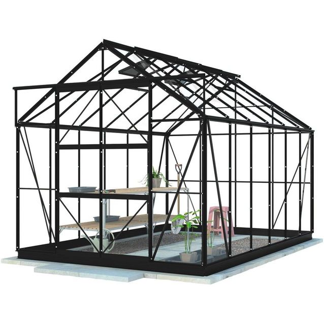 Kasvihuone Lykke 9,7 m² hybrid musta