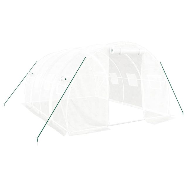 Kasvihuone teräsrungolla valkoinen 12 m² 4x3x2 m (88050)