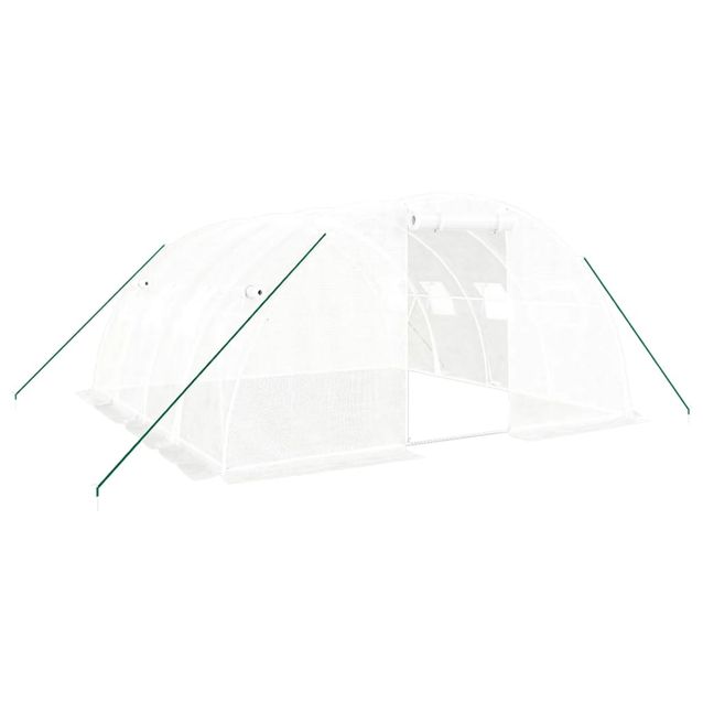 Kasvihuone teräsrungolla valkoinen 16 m² 4x4x2 m (88072)