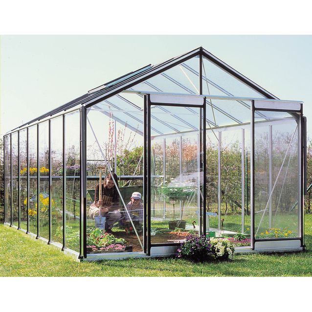 Kasvihuone ACD Prestige 15,9 m² turvalasi/alumiini + sokkeli