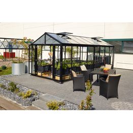 Kasvihuone Vitavia Poseidon 15700 15,7 m² turvalasi/musta kennolevykatto