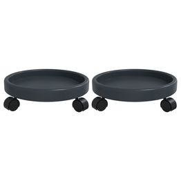 Kasvirullakot pyörillä 2 kpl harmaa halkaisija 34 cm 35 kg (54609)