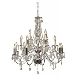 Kattokruunu Chateau Ø 820x800 mm 18-osainen kromi/hiottu lasi