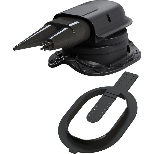 Peltikaton läpivienti Vilpe Solar Muotokate Click, musta