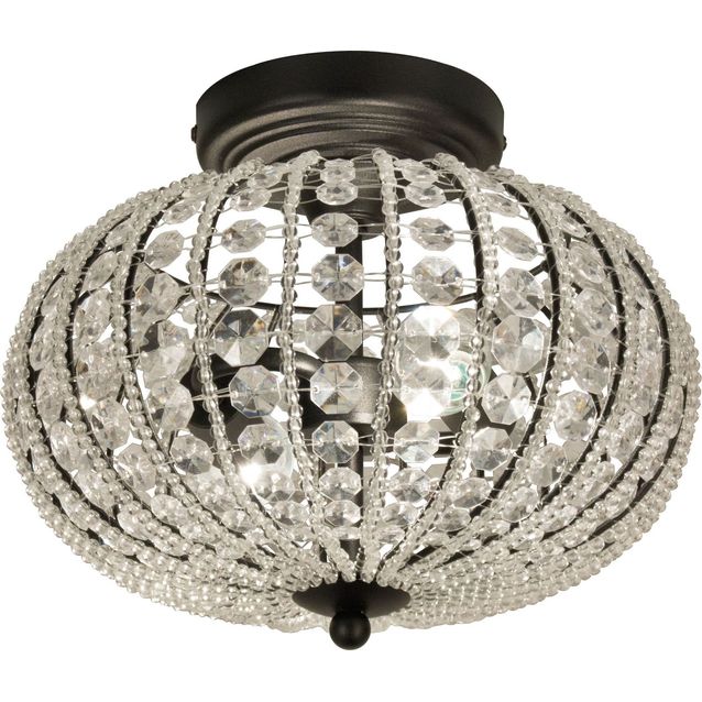 Kattoplafondi Aneta Lighting Edda ø 29,5 cm musta/kirkas