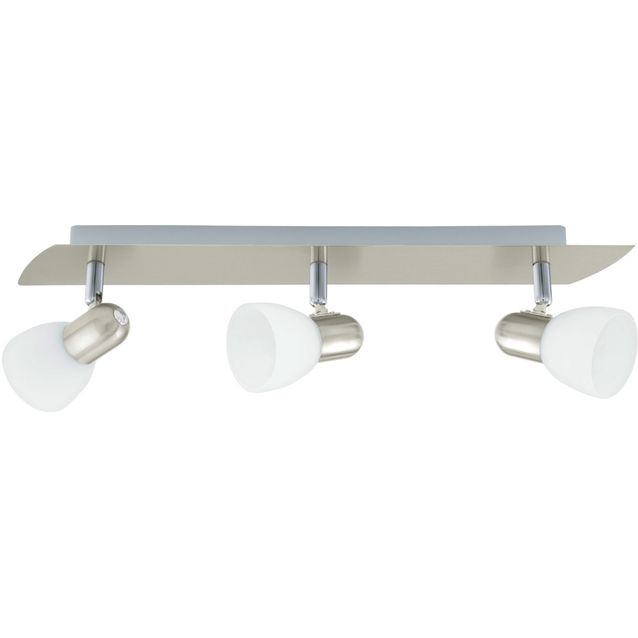 Kattospotti Enea 500x70 mm 3-osainen valkoinen/harjattu teräs