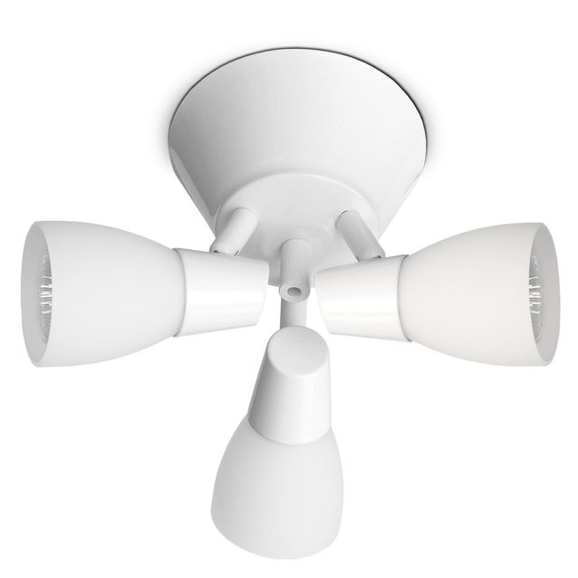 Kattospotti Sessak Odin  Ø 13 cm metalli kiiltävän valkoinen