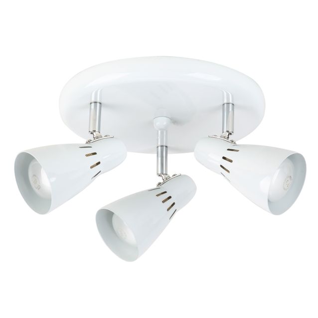 Kattospotti Heat Mio Round 235x120 mm 3-osainen valkoinen