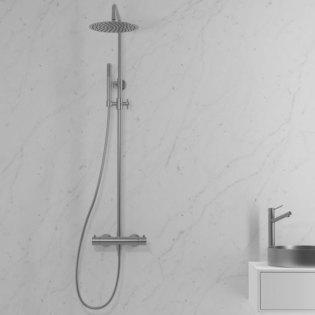 Kattosuihkusetti termostaattihanalla Scandtap Steel Pleasure 2