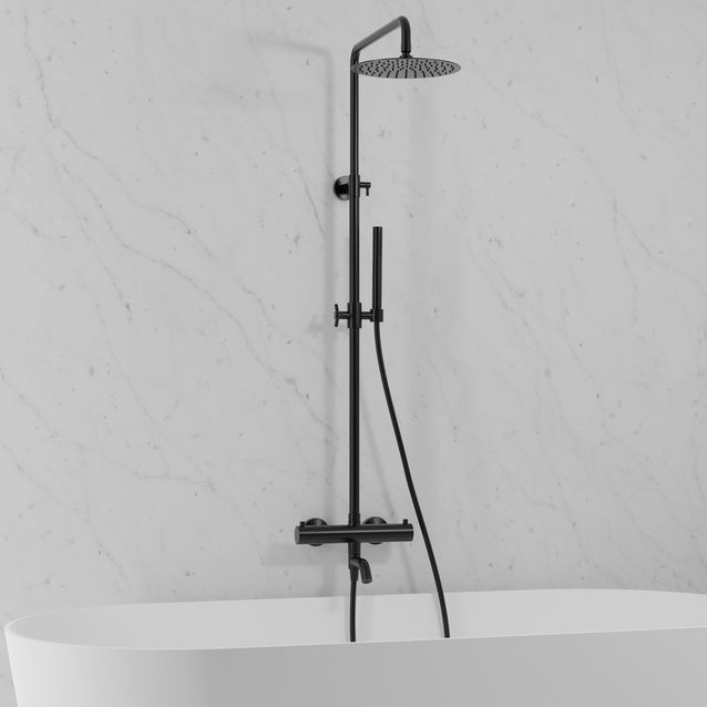 Kattosuihkusetti termostaattihanalla Scandtap Steel Pleasure 3 Shadow