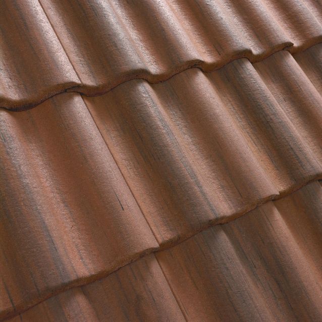 Kattotiili Benders Palema 2-kouruinen Antiikki Tiilenpunainen/Musta