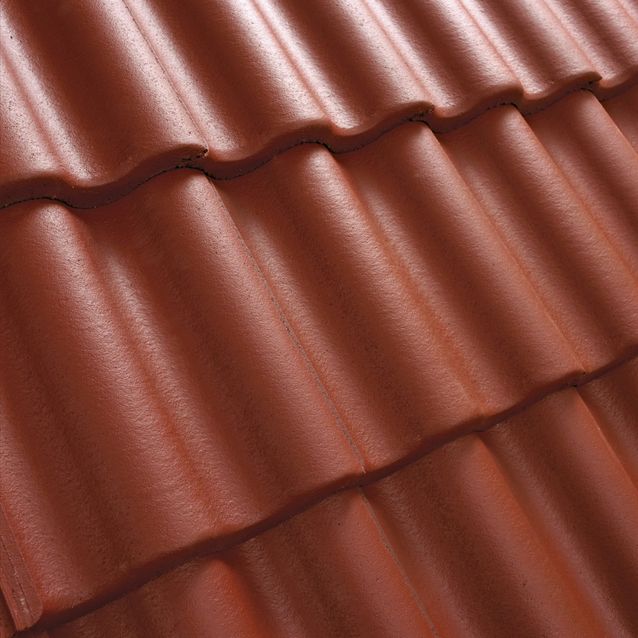 Kattotiili Benders Palema 2-kouruinen Pintakäsitelty Punainen