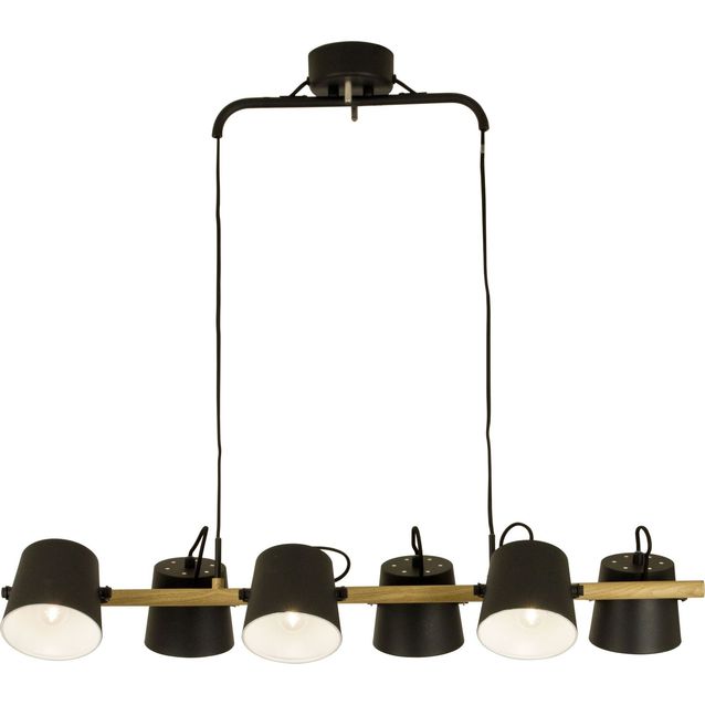 Kattovalaisin Aneta Espresso 6-osainen suunnattava mattamusta/puu