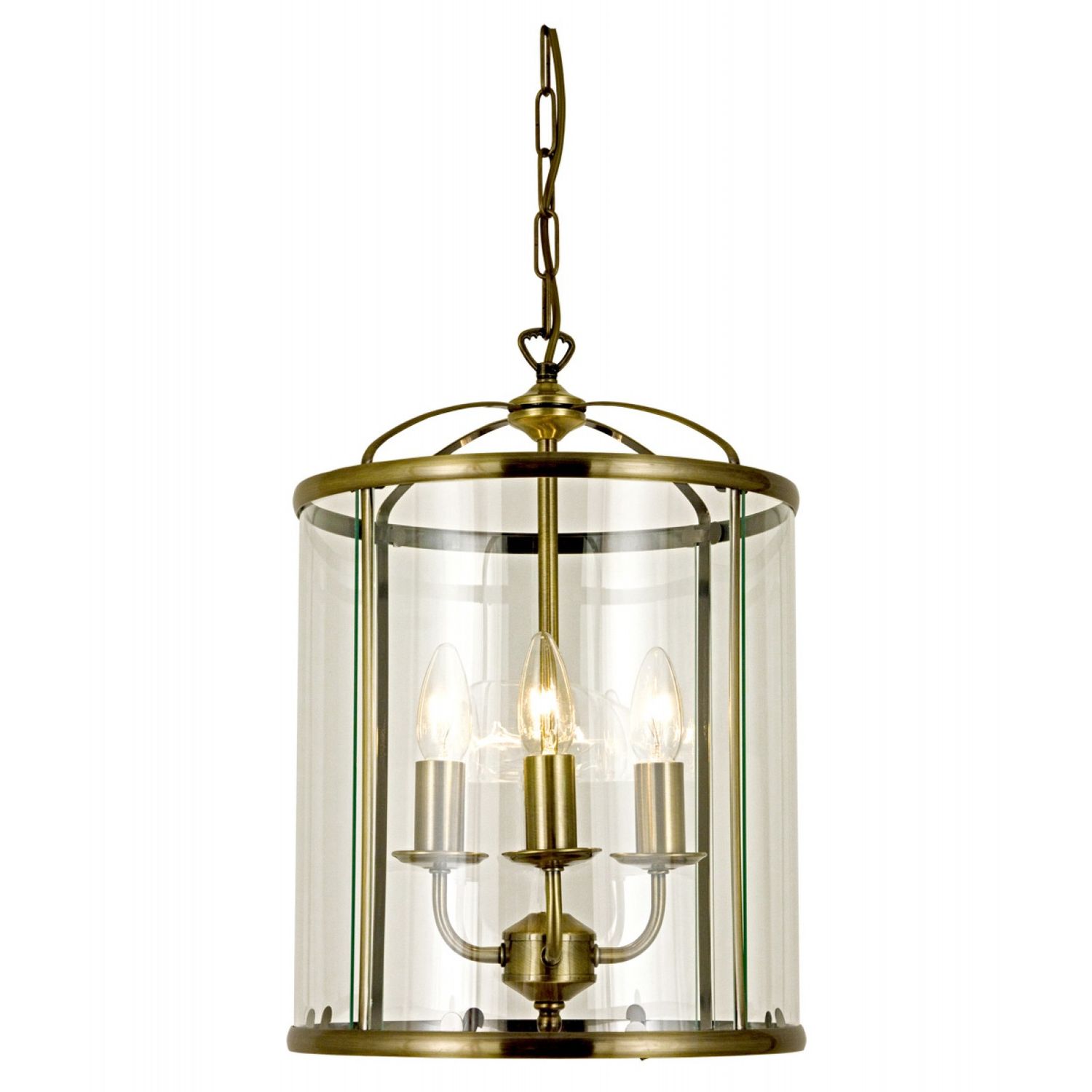 Riippuvalaisin Budgie L Ø 280x410 mm 3-osainen antiikkimessinki/kirkas lasi