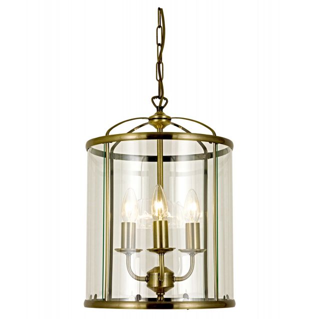 Riippuvalaisin Budgie L Ø 280x410 mm 3-osainen antiikkimessinki/kirkas lasi