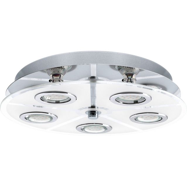 LED-kattovalaisin Cabo Ø 350x70 mm kromi/kirkas/valkoinen