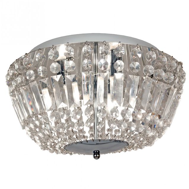 Plafondi Giovanna IP44 Ø 380x210 mm kromi/lasi