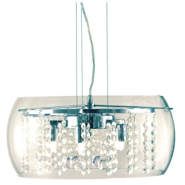 Riippuvalaisin Klara Ø 400x200 mm kirkas lasi/kromi