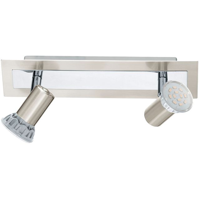 LED-kattospotti Rottelo 280x70 mm 2-osainen harjattu teräs/kromi