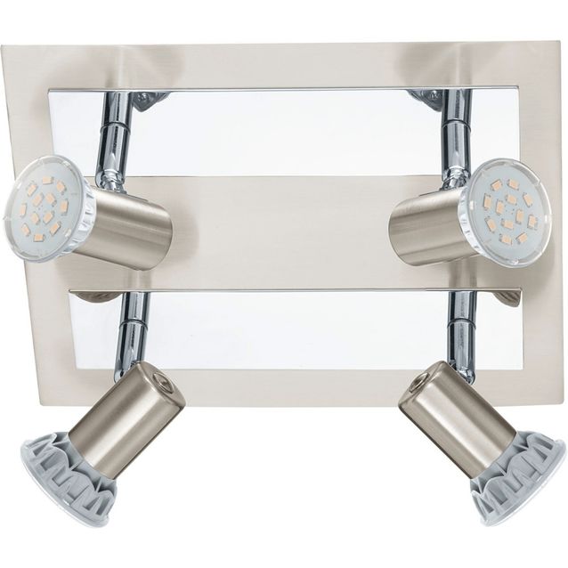 LED-kattospotti Rottelo 780x70 mm 4-osainen harjattu teräs/kromi