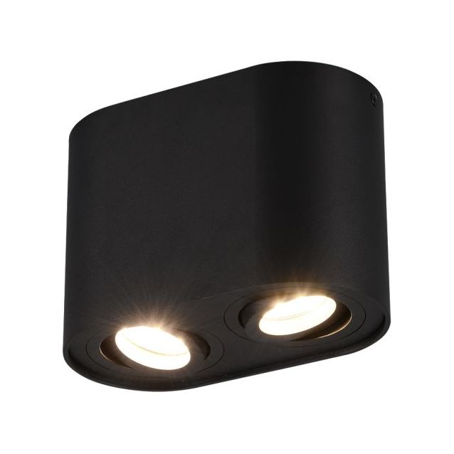 Kattovalaisin Trio Cookie, 2-os., 2xGU10, mattamusta