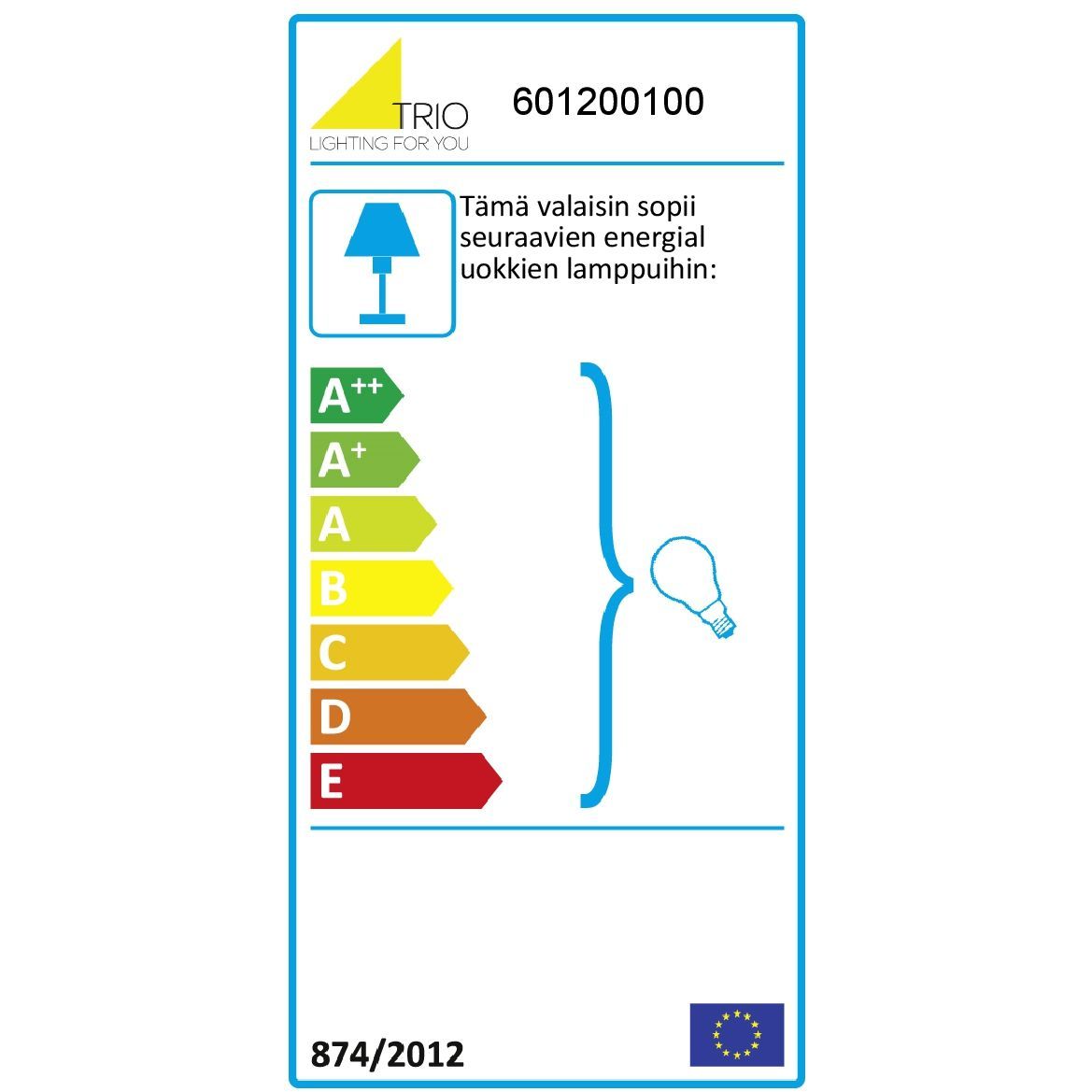 Kattovalaisin Trio Sandrina, Ø300x90mm, valkoinen lisäkuva 3