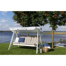 Keinu Elea katoksella ja Texas-pehmusteella valkoinen/beige