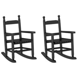 Keinutuolit lapsille 2 kpl musta täysi poppelipuu (81598)