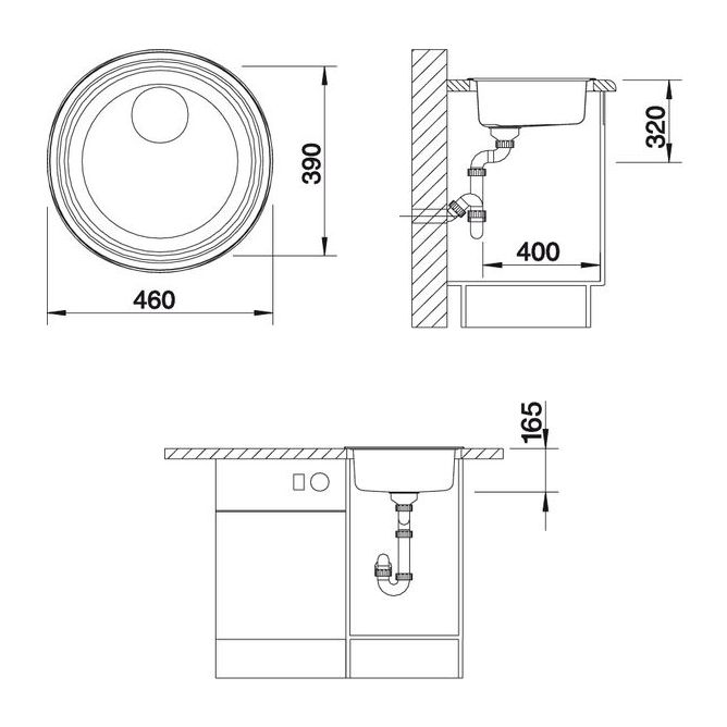 Keittiöallas Blanco Rondosol 460x390 mm RST mitat