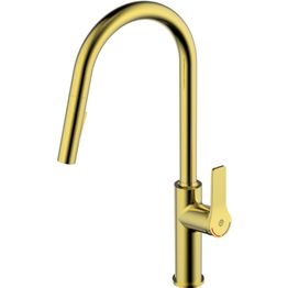 Keittiöhana Gustavsberg Epic, ulosvedettävä juoksuputki, korkea malli, harjattu messinki