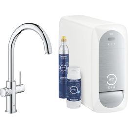 Keittiöhana hiilihapotuslaitteella Grohe Blue Home C aloituspakkaus
