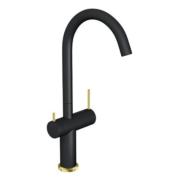 Keittiöhana Lapetek Roundpin-A, musta/messinki, APK-liitäntä