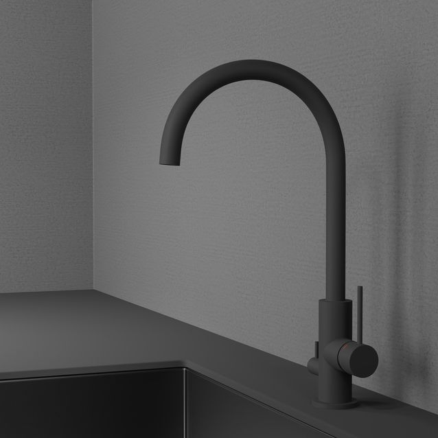 Keittiöhana Scandtap Steel Equip Coal D, APK-liitäntä, mattamusta