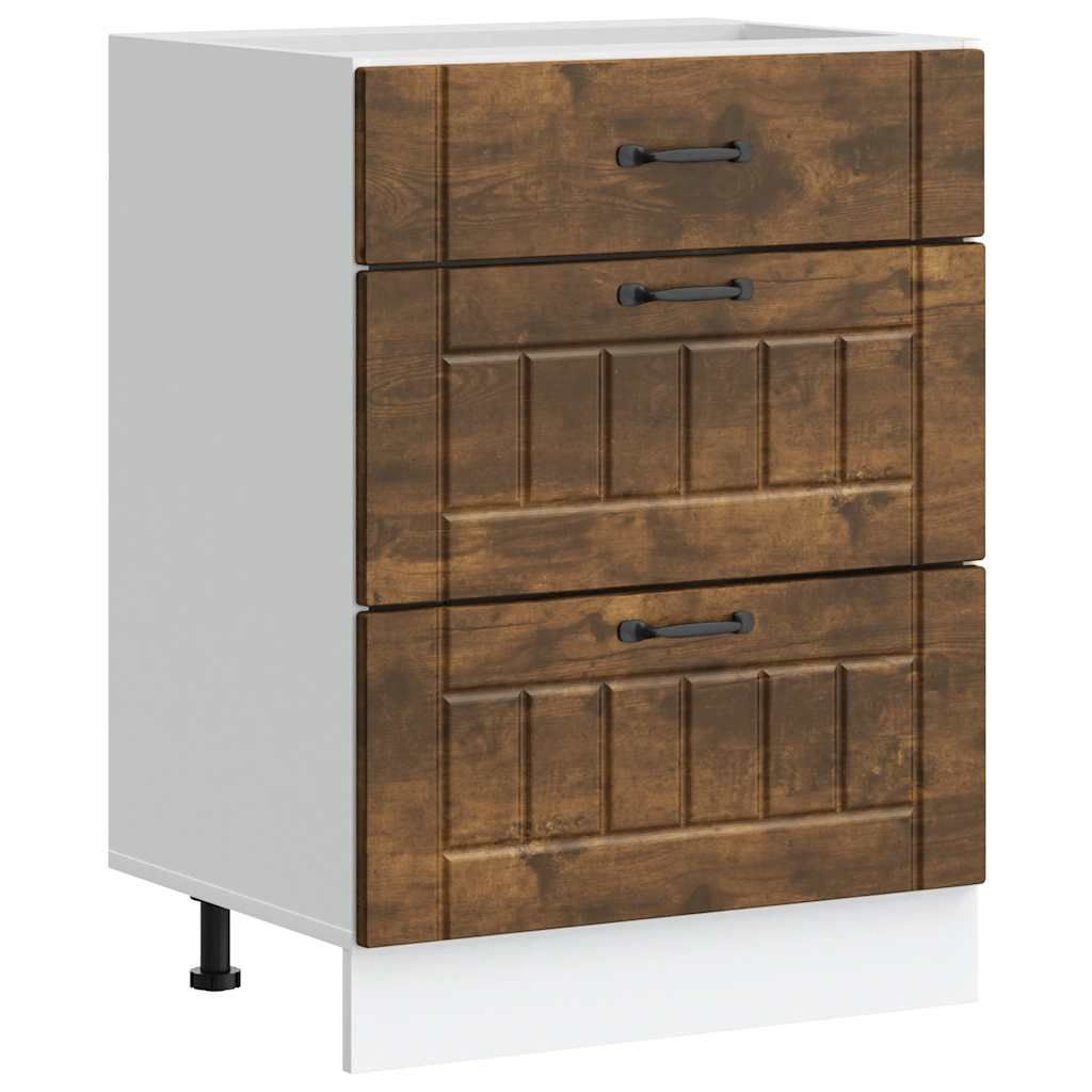 Keittiön alalipastokaappi Lucca savutammi suunniteltu puu (54274)