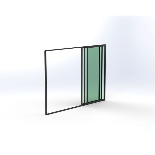 Terassin lasiliukuovi Keraplast, 3-os., harmaa, kirkas lasi, mittatilaus