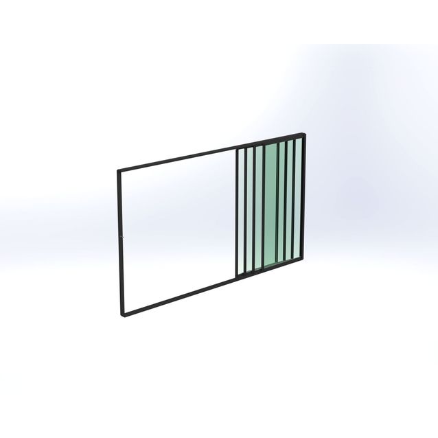 Terassin lasiliukuovi Keraplast, 4-os., musta, kirkas lasi, mittatilaus